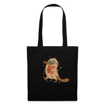 cunning platypus with book and glasses - Tote Bag - black - Front