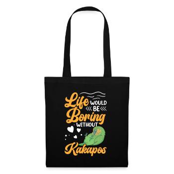 Boring without Kakapo New Zealand Parrot - Tote Bag - black - Front
