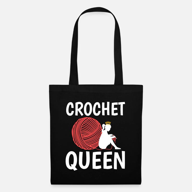 Crochet queen - Stoffbeutel - Schwarz