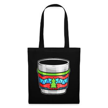 Bécher d’automne avec pull moche pour Noël - Sac en tissu - noir - Devant