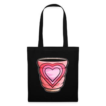 Gobelet d'automne avec des coeurs pour Noël - Sac en tissu - noir - Devant