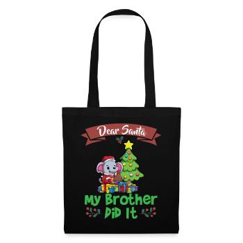 Cher Père Noël Mon frère l’a fait Frères et sœurs Noël - Sac en tissu - noir - Devant