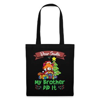 Cher Père Noël Mon frère l’a fait Frères et sœurs Noël - Sac en tissu - noir - Devant