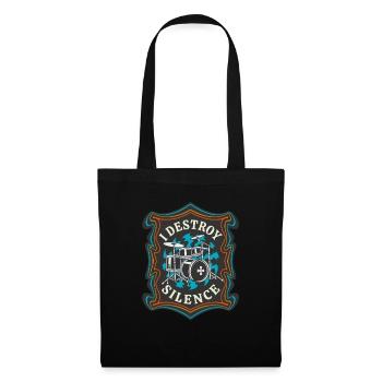 Drummer Band Drums Musicien Retro Rock - Sac en tissu - noir - Devant