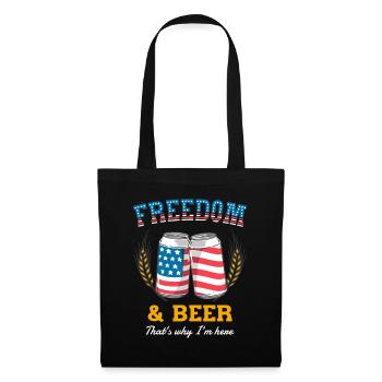 Freedom and beer USA patriots funny saying - Tote Bag - black - Front