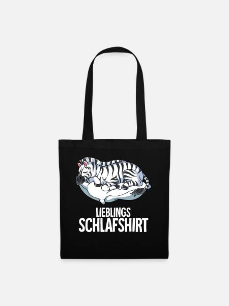 Lieblings Schlafshirt Zebra - Stoffbeutel - Schwarz