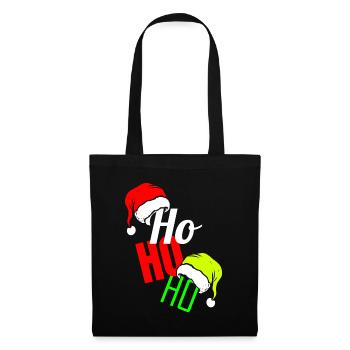 Ho HO HO Elfs Hat et Santas Hat pour Noël - Sac en tissu - noir - Devant