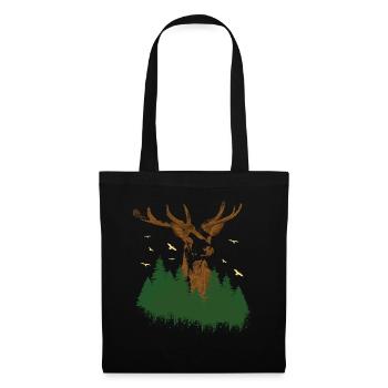 FORÊT AVEC PULVÉRISATION DE CERFS - Sac en tissu - noir - Devant