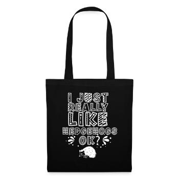 J’aime juste hérisson très dictons mignon animal de compagnie - Sac en tissu - noir - Devant