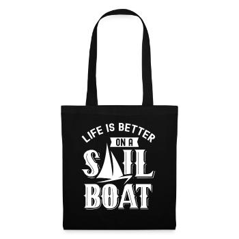 La vie est meilleure en naviguant sur un voilier - Sac en tissu - noir - Devant