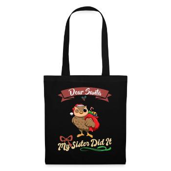 Cher Père Noël Ma sœur l’a fait frères et sœurs Noël - Sac en tissu - noir - Devant