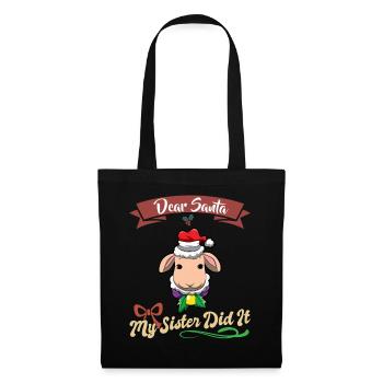 Cher Père Noël Ma sœur l’a fait frères et sœurs Noël - Sac en tissu - noir - Devant