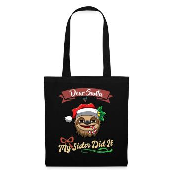 Cher Père Noël Ma sœur l’a fait frères et sœurs Noël - Sac en tissu - noir - Devant