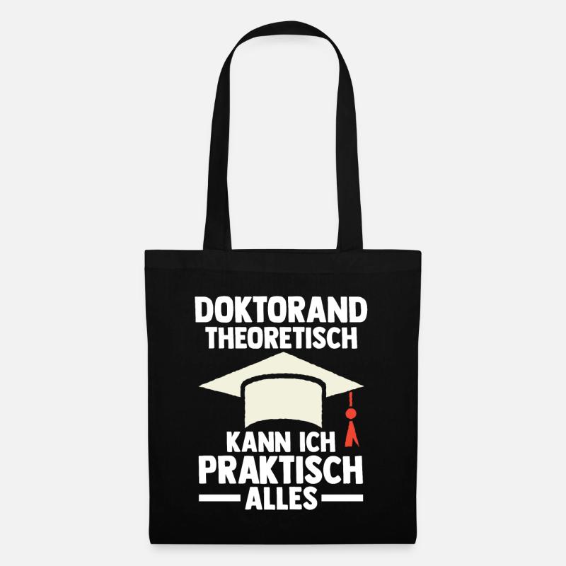 Doktor Abschluss Doktorand Promotion Doktortitel - Stoffbeutel - Schwarz