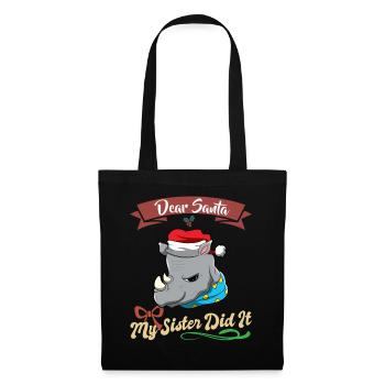 Cher Père Noël Ma sœur l’a fait frères et sœurs Noël - Sac en tissu - noir - Devant