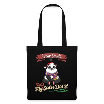 Cher Père Noël Ma sœur l’a fait frères et sœurs Noël - Sac en tissu - noir - Devant