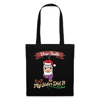 Cher Père Noël Ma sœur l’a fait frères et sœurs Noël - Sac en tissu - noir - Devant
