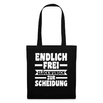 Scheidungsparty Geschieden Scheidung - Stoffbeutel - Schwarz - Vorne