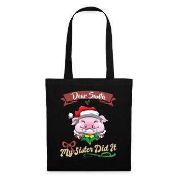 Cher Père Noël Ma sœur l’a fait frères et sœurs Noël - Sac en tissu - noir - Devant