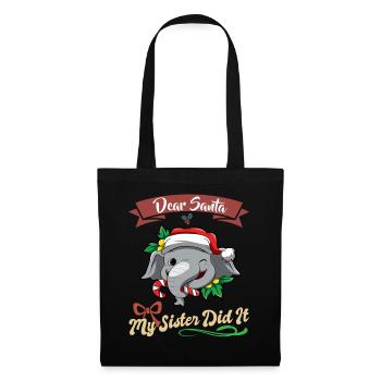 Cher Père Noël Ma sœur l’a fait frères et sœurs Noël - Sac en tissu - noir - Devant