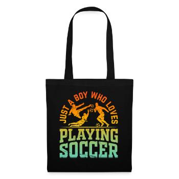 Soccer Lover - Just A Boy Who Loves Playing Soccer - Tote Bag - black - Front