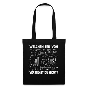 Mathematik Mathe Rechnen Algebra - Stoffbeutel - Schwarz - Vorne