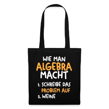 Mathematik Mathe Rechnen Algebra - Stoffbeutel - Schwarz - Vorne