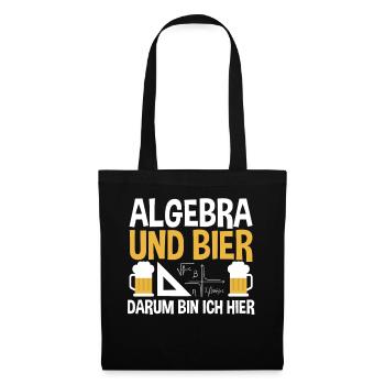 Mathematik Bier Mathe Rechnen Algebra - Stoffbeutel - Schwarz - Vorne