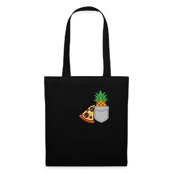 Pizza Ananas - Stoffbeutel - Schwarz - Vorne