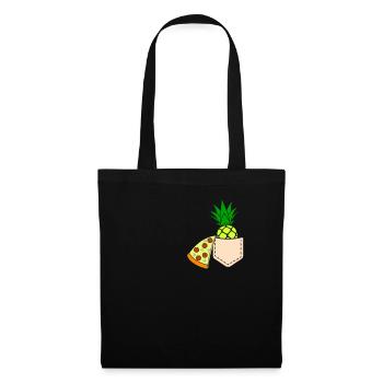 Pizza Ananas - Stoffbeutel - Schwarz - Vorne