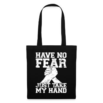 N’ayez pas peur Prends ma main - Bras de fer - Sac en tissu - noir - Devant