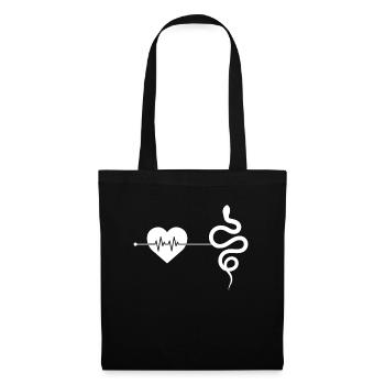 Battement de cœur de serpent - Sac en tissu - noir - Devant