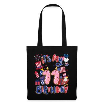 It's my 11th birthday Eagle July 4th - Tote Bag - black - Front