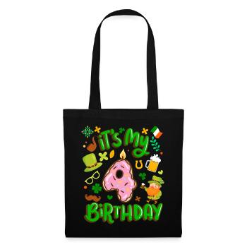 Es Ist Mein 4 Geburtstag Urlaub Donut St. - Stoffbeutel - Schwarz - Vorne