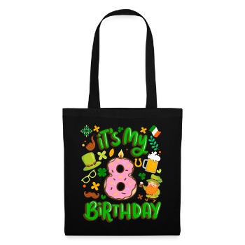 Es Ist Mein 8 Geburtstag Urlaub Donut St. - Stoffbeutel - Schwarz - Vorne