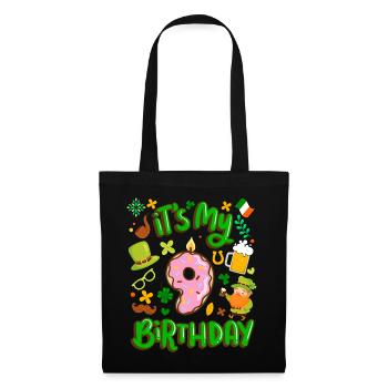 Es Ist Mein 9 Geburtstag Urlaub Donut St. - Stoffbeutel - Schwarz - Vorne