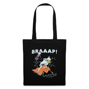 Eisbär fährt Schneemobil Braap Design - Stoffbeutel - Schwarz - Vorne