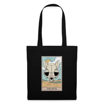Katze Tod Tarotkarten Design für einen Tarotkarten - Stoffbeutel - Schwarz - Vorne