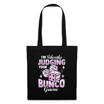Siletly judging your bunco game Design für ein Bun - Stoffbeutel - Schwarz - Vorne