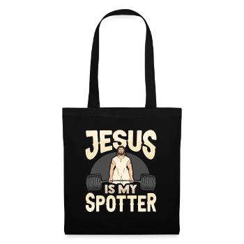 Jesus ist mein Spotter Design für Gott Gläubiger A - Stoffbeutel - Schwarz - Vorne