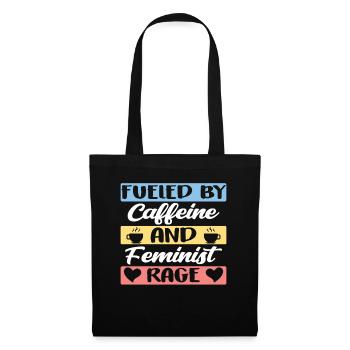 Alimenté par la caféine et la rage féministe - Sac en tissu - noir - Devant