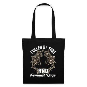 Driven by yoga and feminist anger women - Tote Bag - black - Front