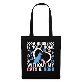Amoureux des chiens - Une maison n’est pas une maison sans mes chats - Sac en tissu - noir - Devant