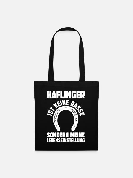 Pferd Reitsport Reiten Pferdesport Haflinger - Stoffbeutel - Schwarz
