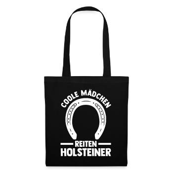 Pferd Reitsport Reiten Pferdesport Holsteiner - Stoffbeutel - Schwarz - Vorne