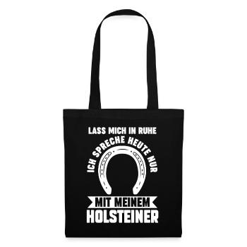 Pferd Reitsport Reiten Pferdesport Holsteiner - Stoffbeutel - Schwarz - Vorne