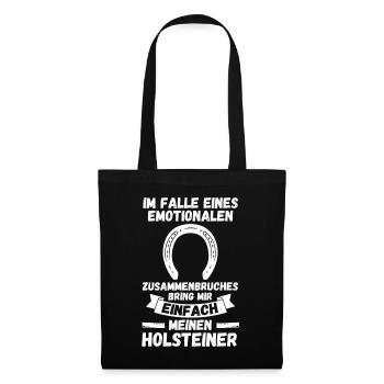 Pferd Reitsport Reiten Pferdesport Holsteiner - Stoffbeutel - Schwarz - Vorne
