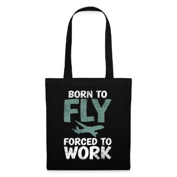 Né pour voler, forcé d’utiliser un dicton amusant - Sac en tissu - noir - Devant