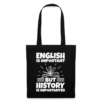 L’anglais est important, mais l’histoire est plus importante - Sac en tissu - noir - Devant
