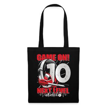 Next Level unlocked 10th Birthday Men's Gaming - Tote Bag - black - Front